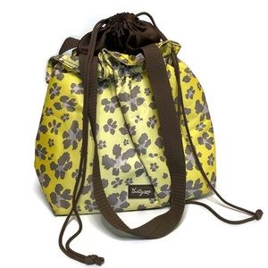Thirty-one Bag Lunch Insulated Cinched Floral Yellow Gray Thermal Cinch Top